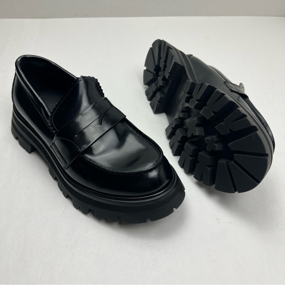 Alexander McQueen Wander Leather Loafer Moccasin Chunky Black US 6.5 EUR 36.5‎